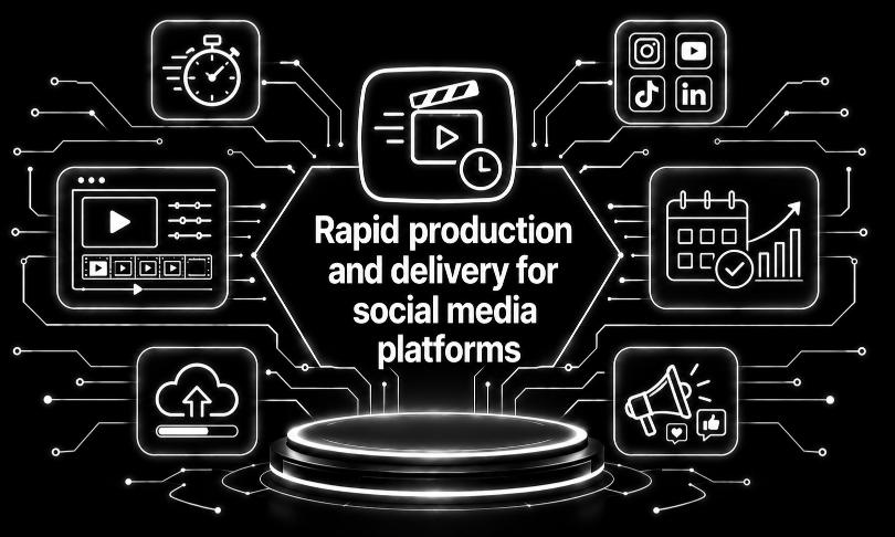 Rapid production and delivery for social media platforms